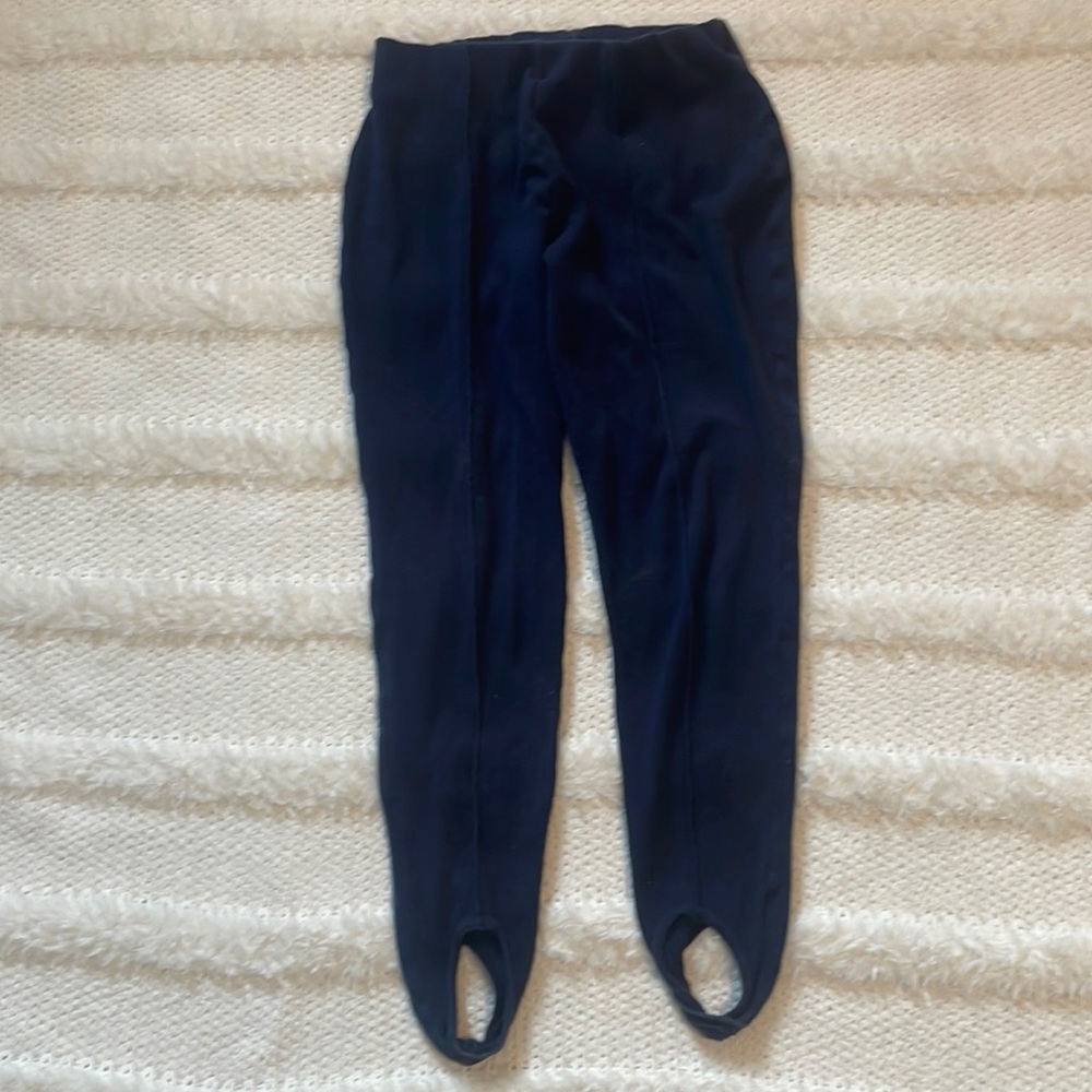 Vintage stirrup pants black leggings cotton spandex elastic waist women’s size M